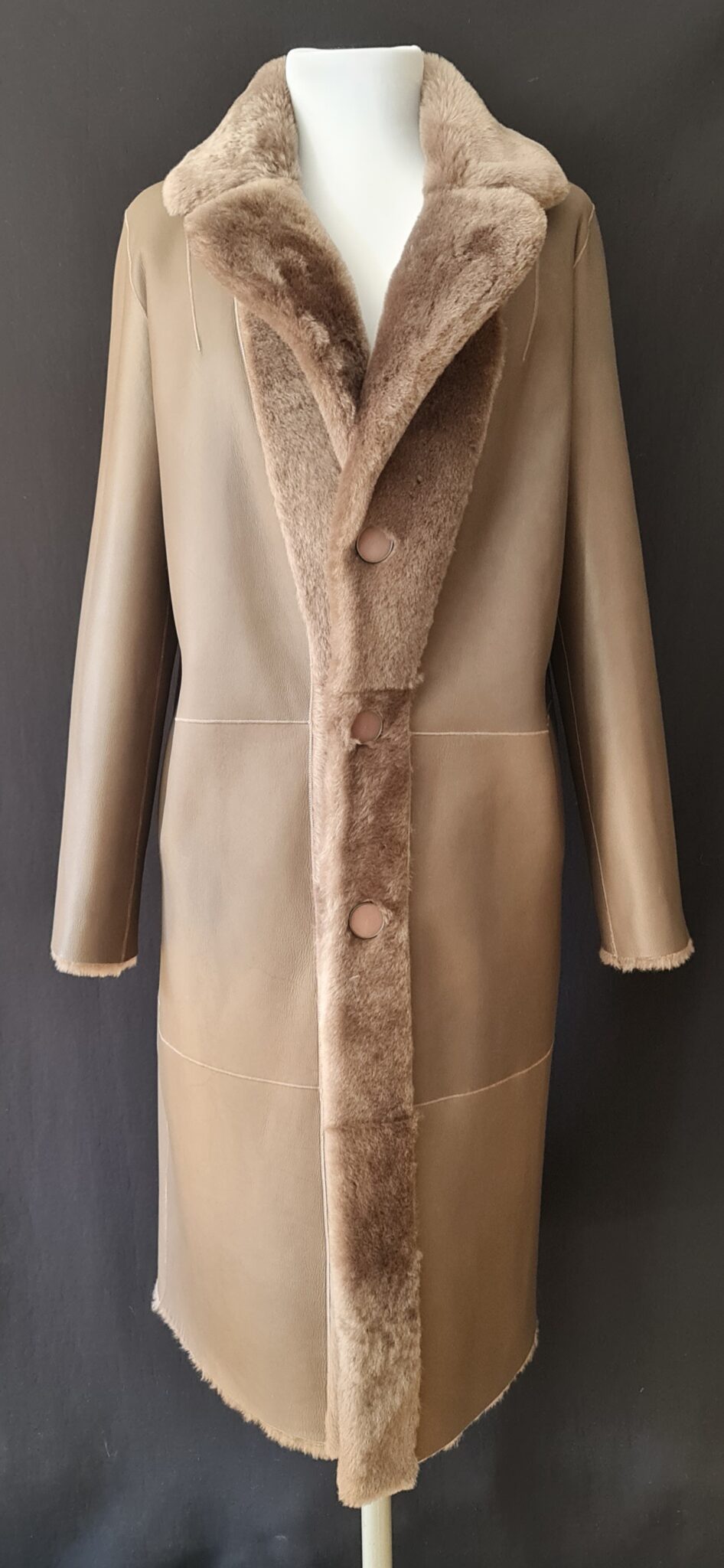 Long shearling overcoat (Reversible) – photo 2