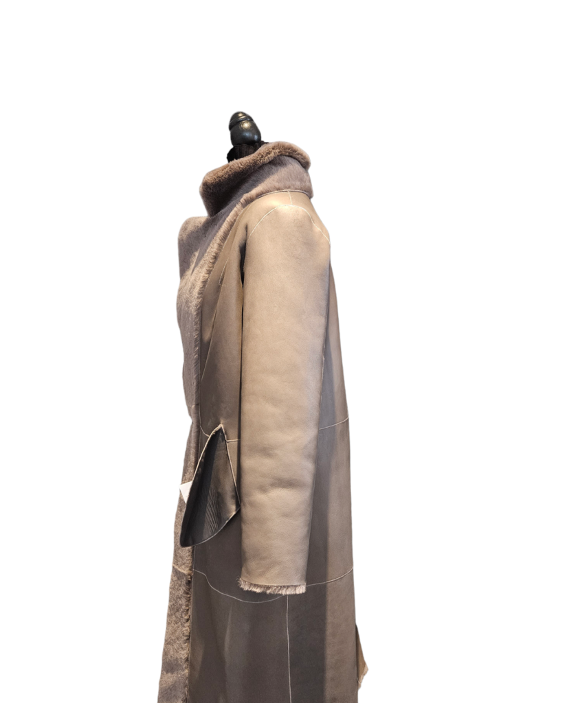 Long shearling overcoat (Reversible) – photo 3