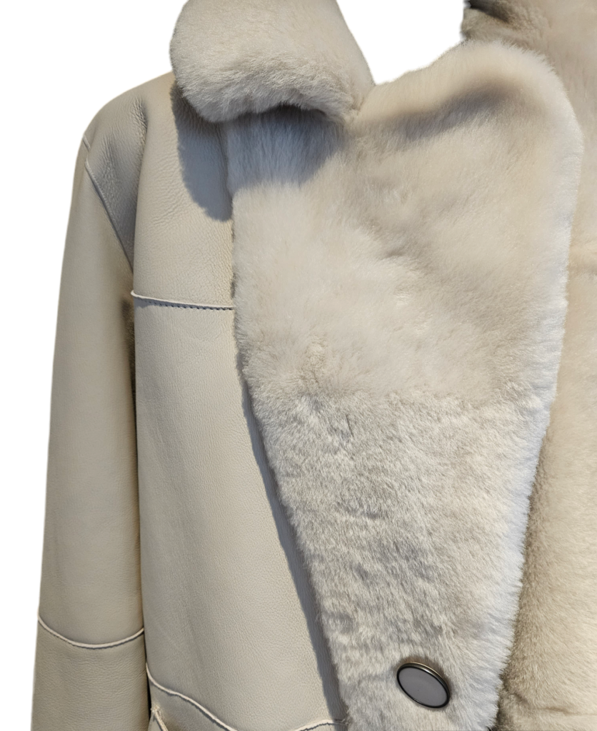 Long shearling overcoat (Reversible) – photo 3