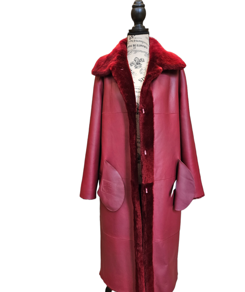Long shearling overcoat (Reversible) – photo 5