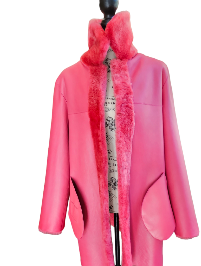 Mid-length shearling coat (Reversible) – photo 9